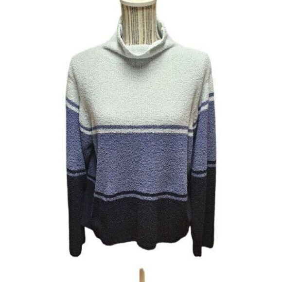 Columbia Sweaters - Columbia women's SZ L Cozy Striped Knit Cowl Neck Soft Sherpa Sweater.